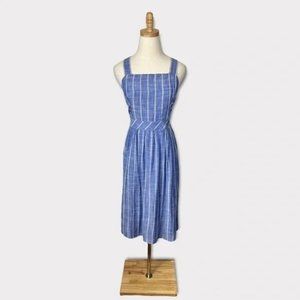 Sezane Carene Striped Midi Dress Blue Size 36